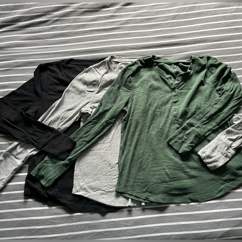 Gap Ribbed Henley x3